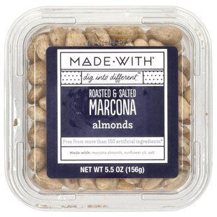 Миндаль Маркона обсмажений солоний Made With (Roasted & Salted Marcona Almonds) 156 г купить в Киеве и Украине