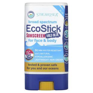 Stream2Sea, EcoStick Sunscreen Wild Blue, SPF 35+, 0.5 oz (14 g) купить в Киеве и Украине