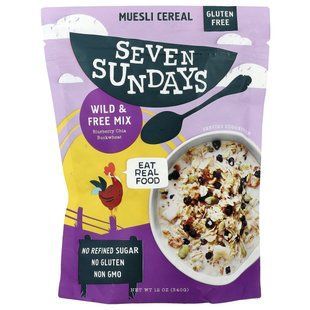 Seven Sundays, Muesli Cereal, Wild & Free Mix, Blueberry Chia Buckwheat, 12 oz (340 g) купить в Киеве и Украине