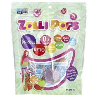 Zollipops, Zollipops, The Clean Teeth Pops, аромат тропических фруктов, 3,1 унции купить в Киеве и Украине