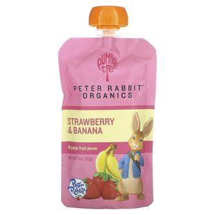 Pumpkin Tree Organics, Peter Rabbit Organics, Organic Fruit Puree, Strawberry & Banana, 4 oz (113 g)