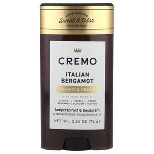 Cremo, Antiperspirant & Deodorant, Italian Bergamot , 2.65 oz (75 g) купить в Киеве и Украине