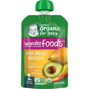 Gerber, Organic for Baby, Wonderfoods, 2nd Foods, Pear, Mango, Avocado, 3.5 oz (99 g) купить в Киеве и Украине