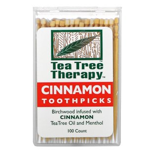 Зубочистки с корицей, около, Tea Tree Therapy, 100 шт. купить в Киеве и Украине