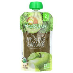 Детское пюре из яблок капусты авокадо Happy Family Organics (Inc. Happy Baby Stage 2 6+ Months) 113 г купить в Киеве и Украине