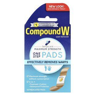 Compound W, средство для удаления бородавок, одноразовые подушечки, максимальная сила действия, 14 подушечек с лекарственным средством купить в Киеве и Украине