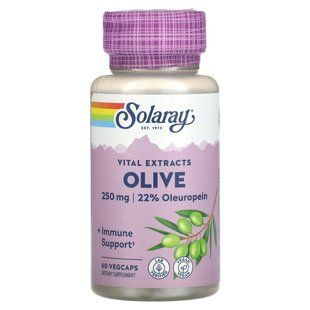 Solaray, Vital Extracts, екстракти оливи, 250 мг, 60 капсул VegCap