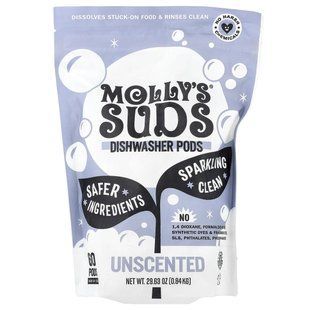 Molly's Suds, Dishwasher Pods, Unscented, 60 Pods, 29.63 oz (0.84 kg) купить в Киеве и Украине