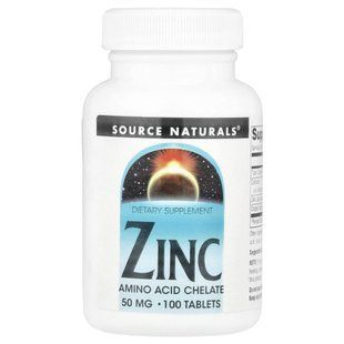Цинк Source Naturals (Zinc) 50 мг 100 таблеток купить в Киеве и Украине