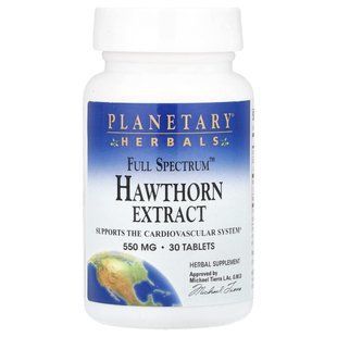 Planetary Herbals, Full Spectrum&trade; Hawthorn Extract, 550 mg, 30 Tablets купить в Киеве и Украине
