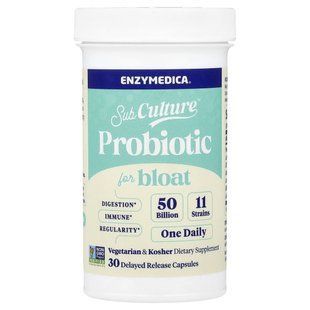 Enzymedica, SubCulture&trade; Probiotic For Bloat, 50 Billion, 30 Delayed Release Capsules