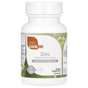 Zahler, Zinc, bioactive zinc citrate, 90 capsules