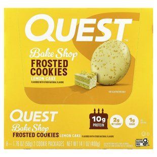 Quest Nutrition, печиво Bake Shop, лимонне печиво, 8 упаковок по 50 г (1,76 унції)