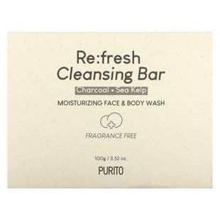 Purito, Re:fresh Cleansing Bar, Charcoal + Sea Kelp, Fragrance Free, 3.52 oz (100 g) купить в Киеве и Украине