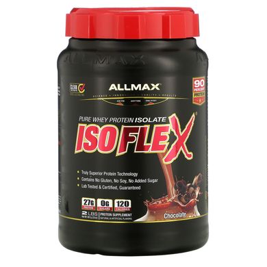Ізолят сироваткового протеїну ALLMAX Nutrition (Isoflex) 907 г зі смаком шоколаду