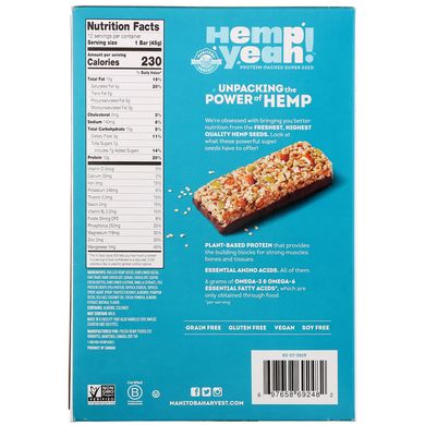 Протеиновые батончики Super Seed, темная шоколадно-миндальная морская соль, Manitoba Harvest, 12 батончиков, по 45 г каждый купить в Киеве и Украине