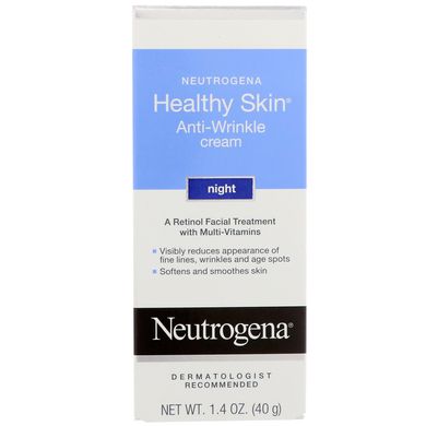 Healthy Skin, крем проти зморшок, нічний, Neutrogena, 1,4 унц (40 г)