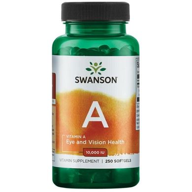 Вітамін А, Vitamin A, Swanson, 10000 МЕ, 250 капсул