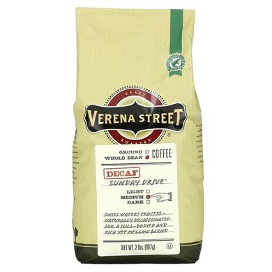 Цілісні боби кави без кофеїну середнього обсмажування Verena (Sunday Drive Decaf Whole Bean Medium Roast) 907 г