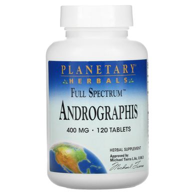 Повний спектр, Андрографіс, Planetary Herbals, 400 мг, 120 таблеток