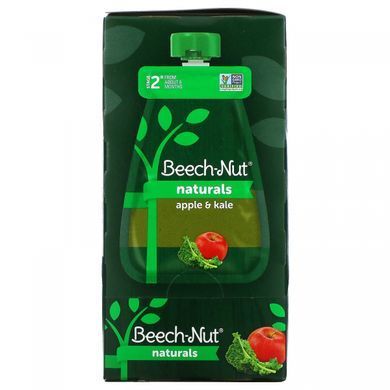 Бук-горіх, Naturals, етап 2, яблуко та капуста, 6 пакетиків по 3,5 унції (99 г) кожен