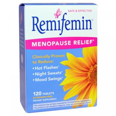 Реміфемін, пом'якшення симптомів при передменопаузою і менопаузі, Enzymatic Therapy, 120 таблеток