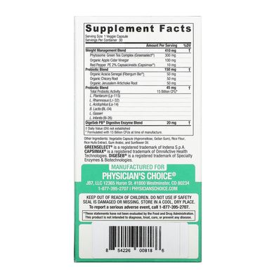 Тонкі 30 пробіотиків, Thin 30 Probiotic, Physician's Choice, 15 мільярдів, 30 вегетаріанських капсул