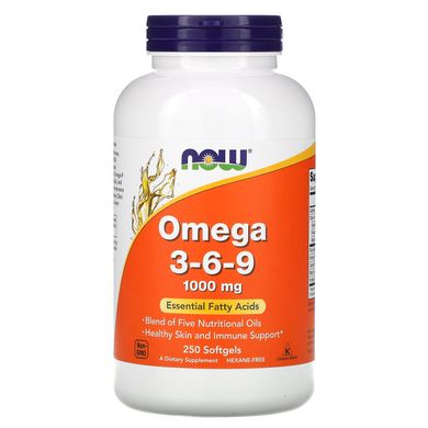 Омега 3-6-9 Now Foods (Omega 3-6-9) 1000 мг 250 капсул