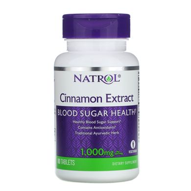 Екстракт кориці Natrol (Cinnamon extract) 500 мг 80 таблеток