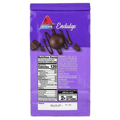 Atkins, Endulge&trade;, Truffles, Milk Chocolate, 12 Count, 0.35 oz (10 g) Each