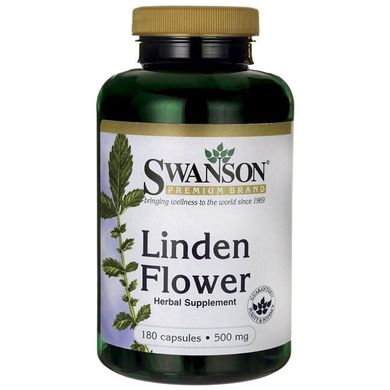 Квітка липи, Linden Flower, Swanson, 500 мг, 180 капсул