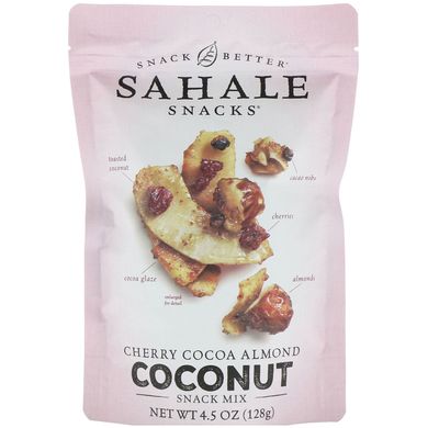 Закуска мікс, вишня какао мигдаль кокос, Snack Mix, Cherry Cocoa Almond Coconut, Sahale Snacks, 128 г