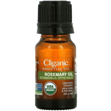 Cliganic, 100% чиста ефірна олія, олія розмарину, 0,33 рідкої унції (10 мл)