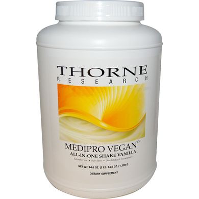 Протеин вегетарианский "Все в одном" вкус ванили Thorne Research (Medipro Vegan All-in-one Shake Vanilla) 1,32 кг купить в Киеве и Украине