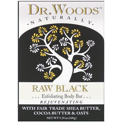 Мило з олією ши, необроблене чорне, Dr Woods, 5,25 унцій (149 г)