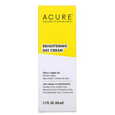 Дневной крем для лица, Day Cream, Acure Organics, осветляющий, для всех типов кожи, 50 мл купить в Киеве и Украине