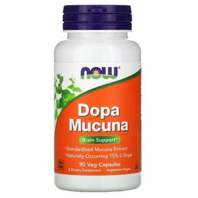 Дофамін і Мукуна для здоров'я мозку Допа Мукуна Now Foods (DOPA Mucuna) 90 вегетаріанських капсул