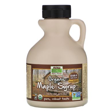 Органічний кленовий сироп клас A темний колір Now Foods (Organic Maple Syrup Grade A Dark) 473 мл