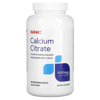 Цитрат кальцію, Calcium Citrate, GNC, 180 вегетаріанських капсул