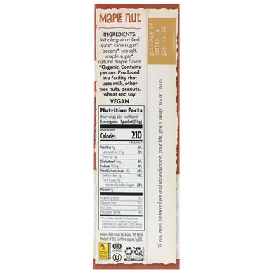 Вівсяна каша з горіхами і кленовим сиропом органік Nature's Path (Hot Oatmeal) 8 пакетиків по 50 г