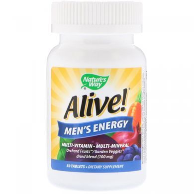 Мультивітаміни для чоловіків Nature's Way (Alive! Multivitamin-multimineral) 50 таблеток