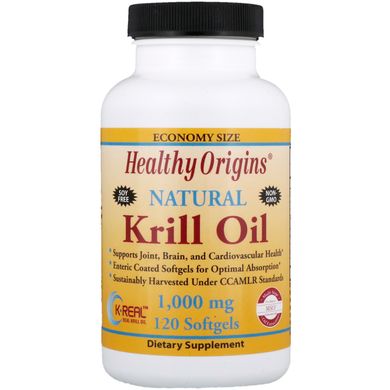 Масло криля Healthy Origins (Krill Oil) 1000 мг 120 капсул зі смаком ванілі