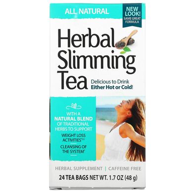 Рослинний чай для схуднення 21st Century (Herbal Slimming Tea) 24 пакетика з натуральним смаком