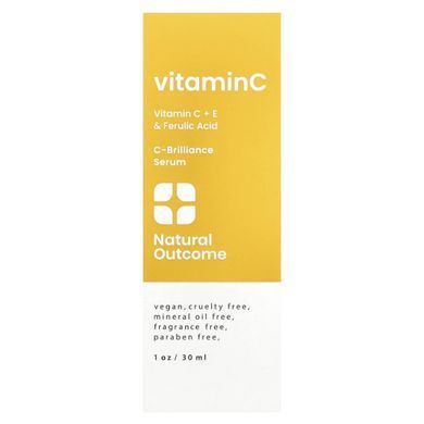 Natural Outcome, Vitamin C, C-Brilliance Serum, Fragrance Free, 1 oz (30 ml)