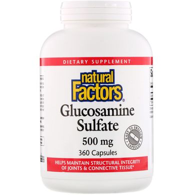 Глюкозамін сульфат Natural Factors (Glucosamine Sulfate) 500 мг 360 капсул