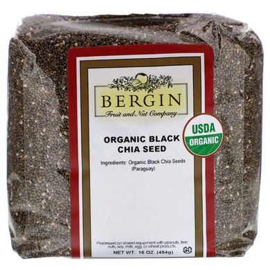 Органічні чорні насіння Чіа Bergin Fruit and Nut Company (Organic Black Chia Seed) 454 г