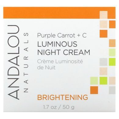 Нічний крем фіолетова морква + С освітлюючий Andalou Naturals (Night Cream) 50 мл