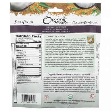 Organic Traditions, Сахар из кокосовой пальмы, 8 унций (227 г) купить в Киеве и Украине