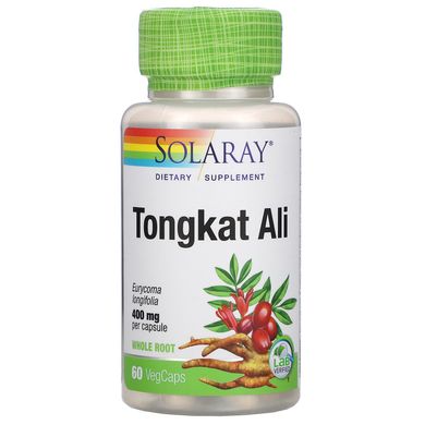 Чоловічі мультивітаміни, Tongkat Ali, Solaray, 400 мг, 60 вегетаріанських капсул
