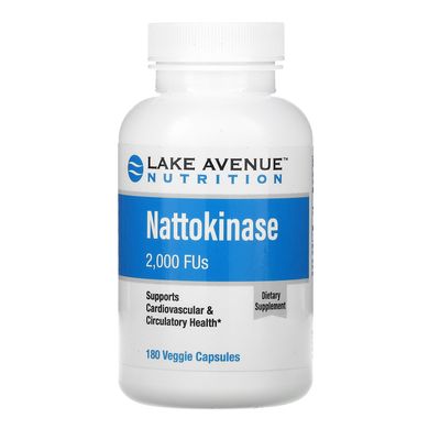 Наттокіназа, протеолітичний фермент, Nattokinase, Proteolytic Enzyme, Lake Avenue Nutrition, 2000 МО, 180 вегетаріанських капсул